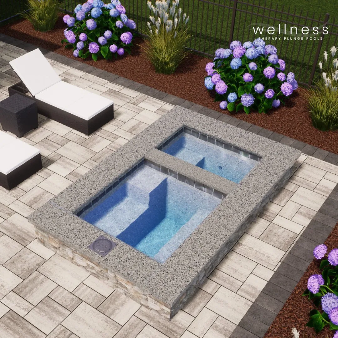 Compact plunge Plunge pool installed in a Little Rock backyard