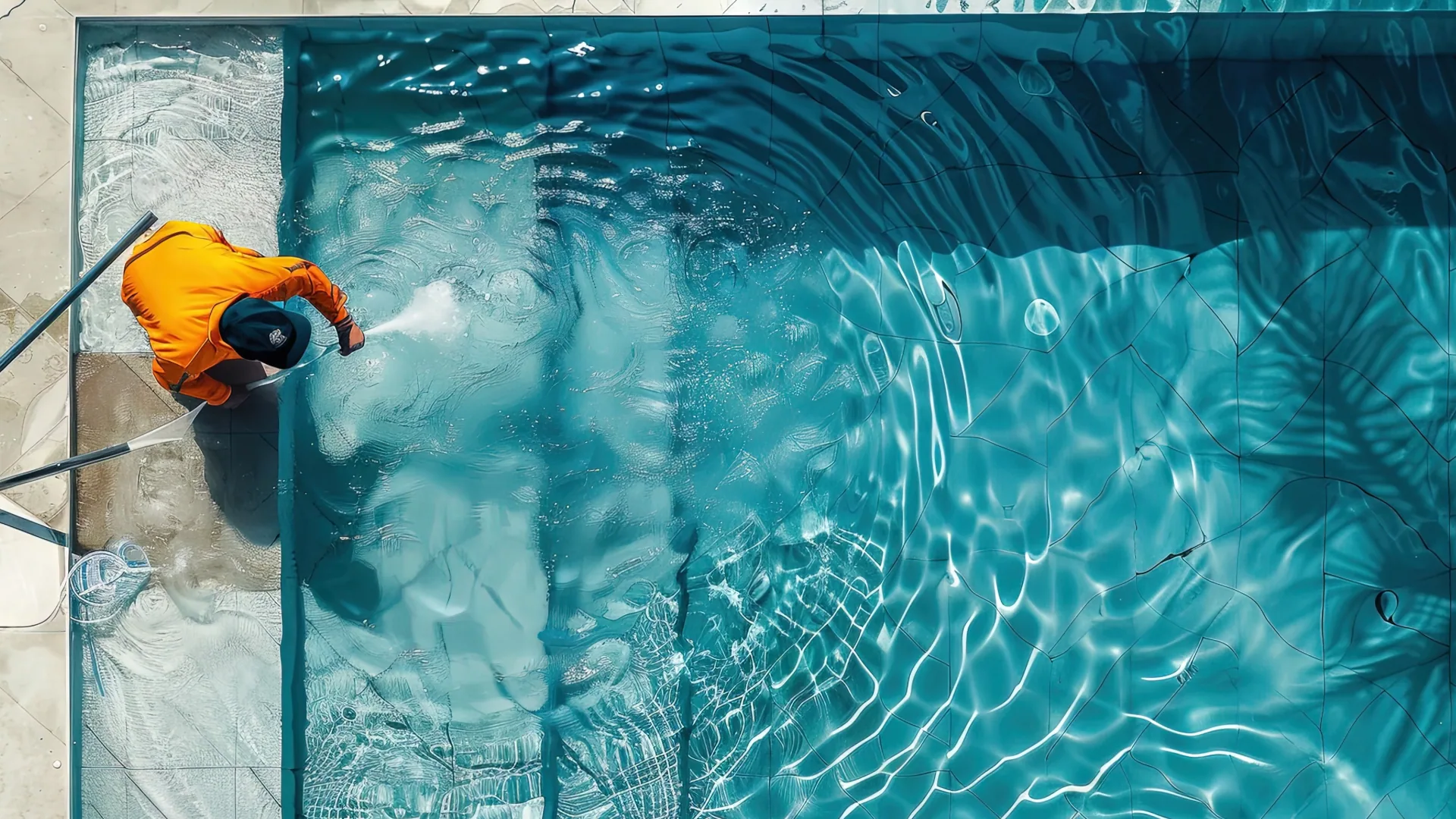 Pool technician performing weekly maintenance service in  Arkansas